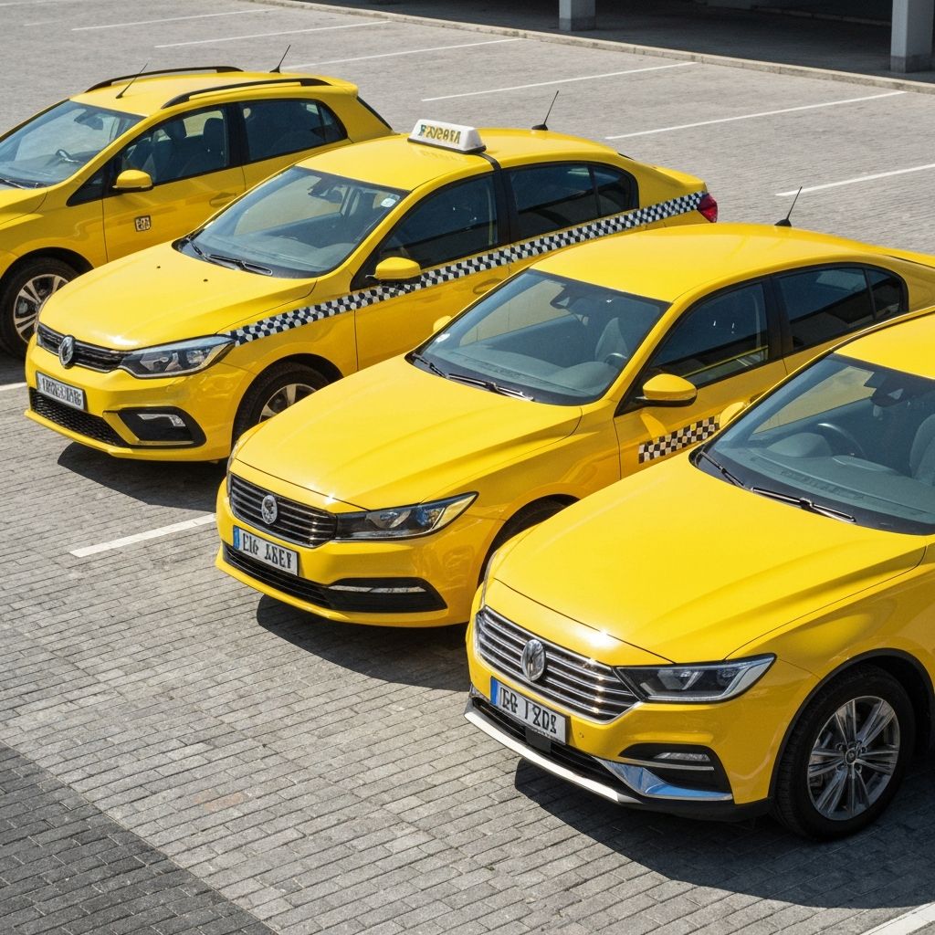 Taxi fleet lineup - SUV, sedan, hatchback